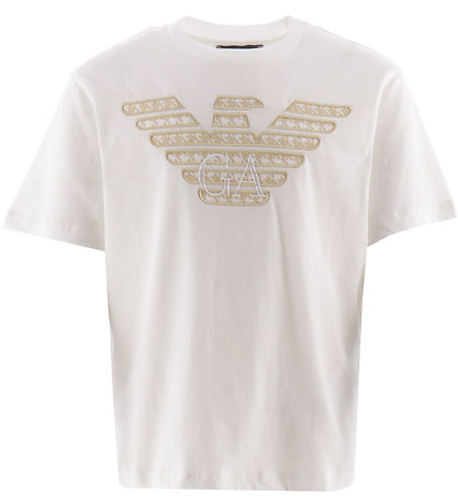 Emporio Armani T-Shirt - Weiß/Beige m. Logo