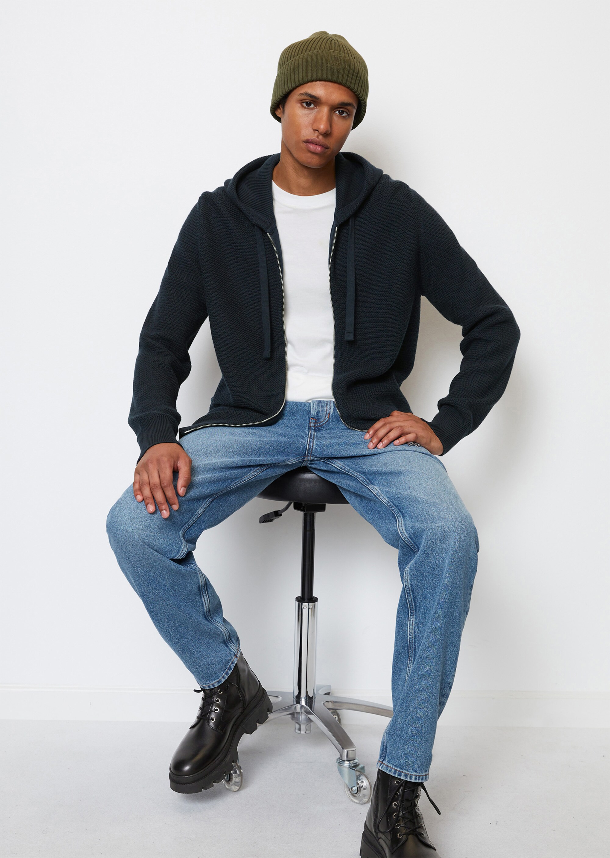 DfC Kapuzen-Strickjacke regular aus Bio-Baumwolle