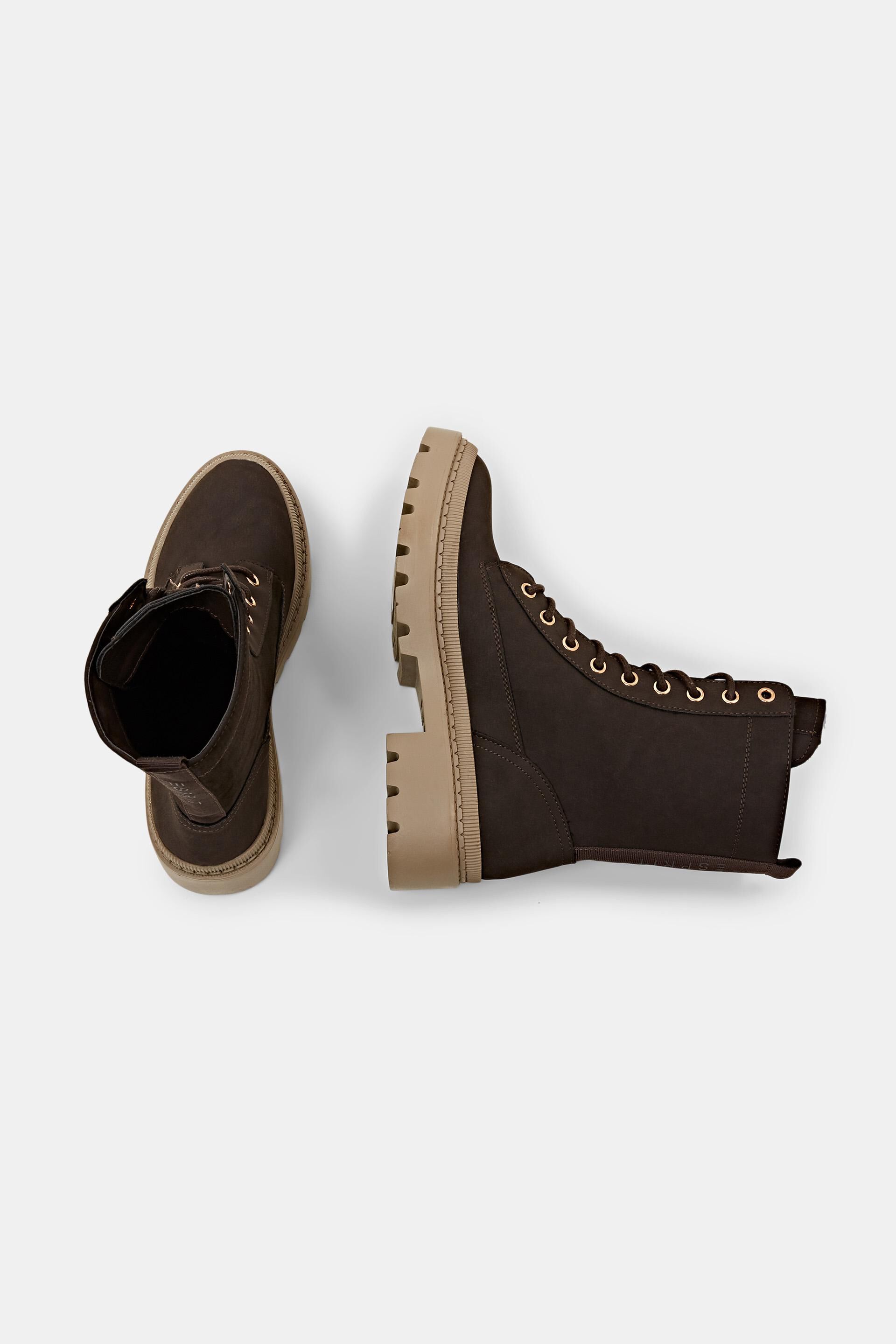 Vegan bottes à lacets en suédine