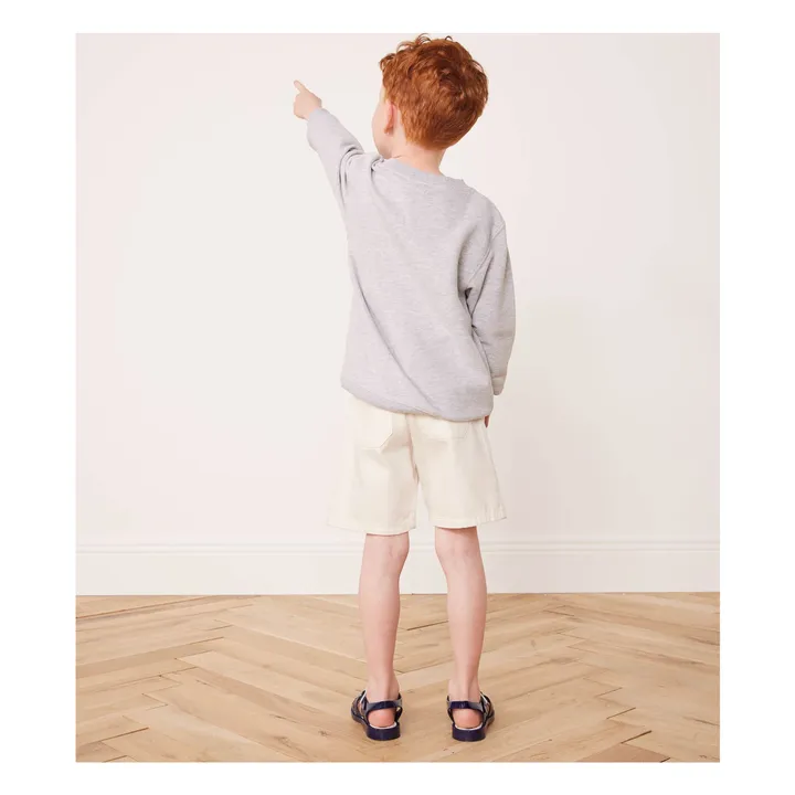 Bonton Sweat Coton Bio Smile | Gris chiné