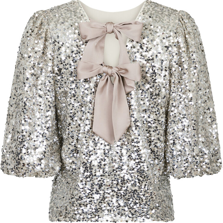 Neo Noir Lorraine Sequins Blouse Pale gold