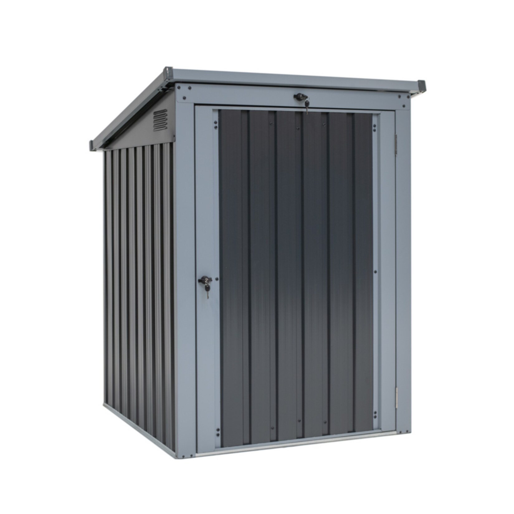 Metall Mülltonnenbox 1-fach anthrazit/lichtgrau