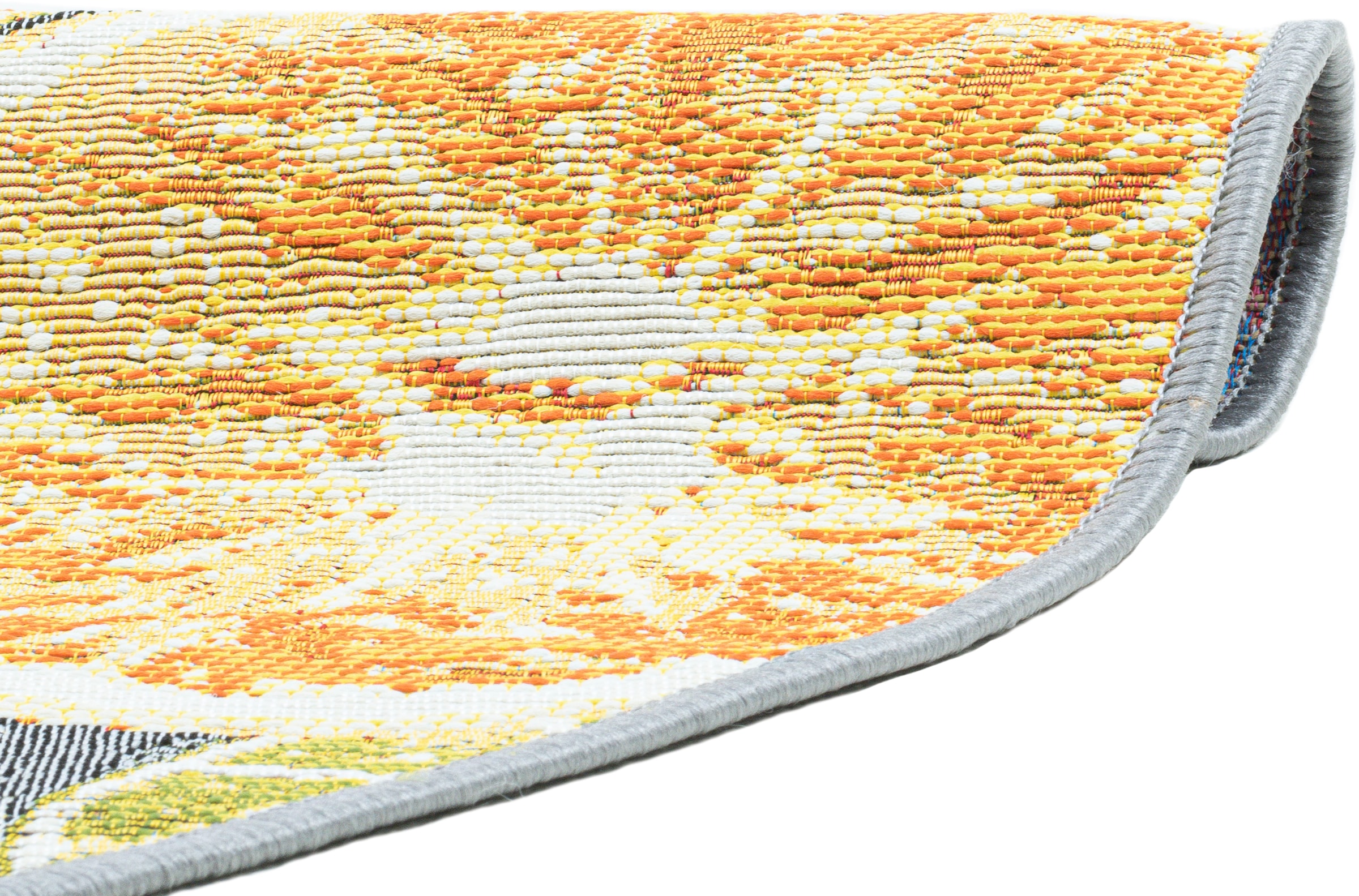 Sansibar Teppich »Rantum Beach 003« rund 5 mm Höhe Flachgewebe, modernes Sommer Design, In- und Outdoor geeignet