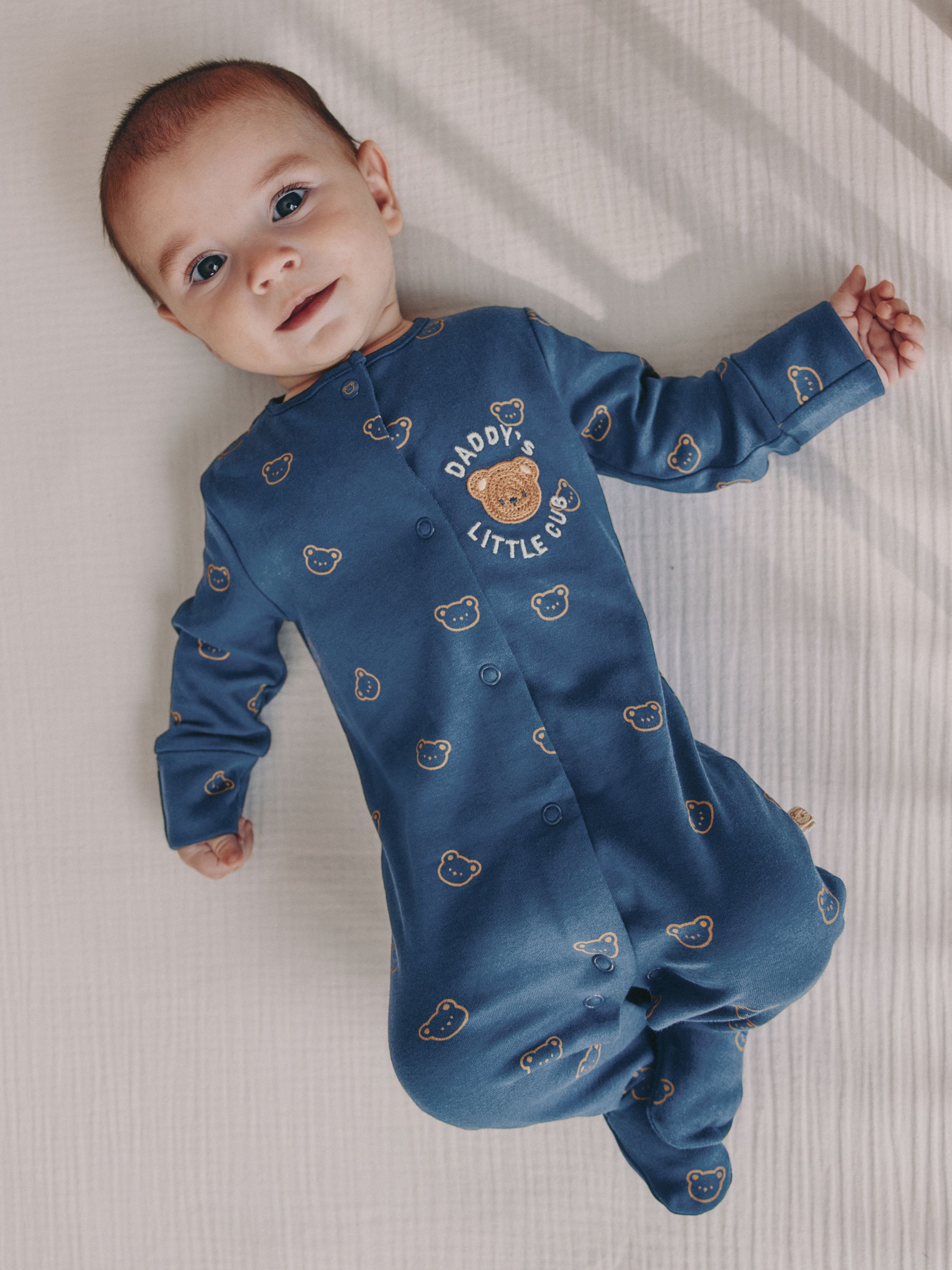 Navy Daddys Little Cub - Baby Family-pyjama (0-2jr)