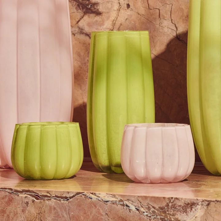 Pols Potten - Melon Vase Hurricane, light pink