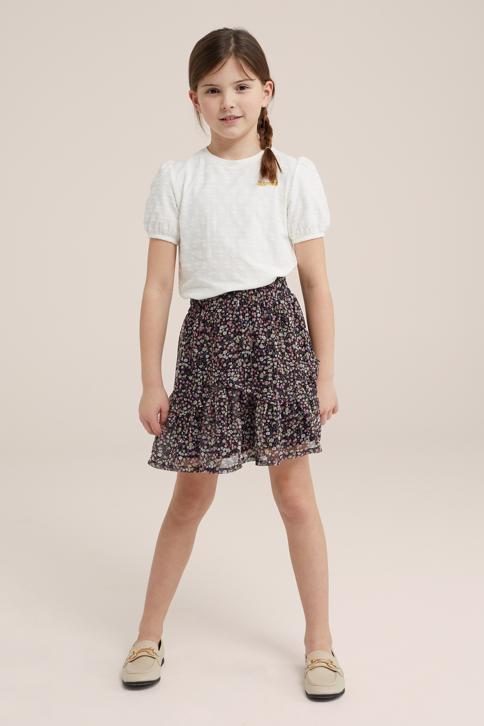 Meisjes rok met dessin WE Fashion Donkerblauw