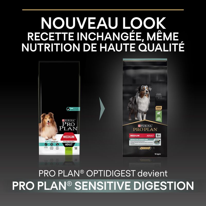 PURINA PRO PLAN Medium Adult Sensitive Digestion agneau, riz