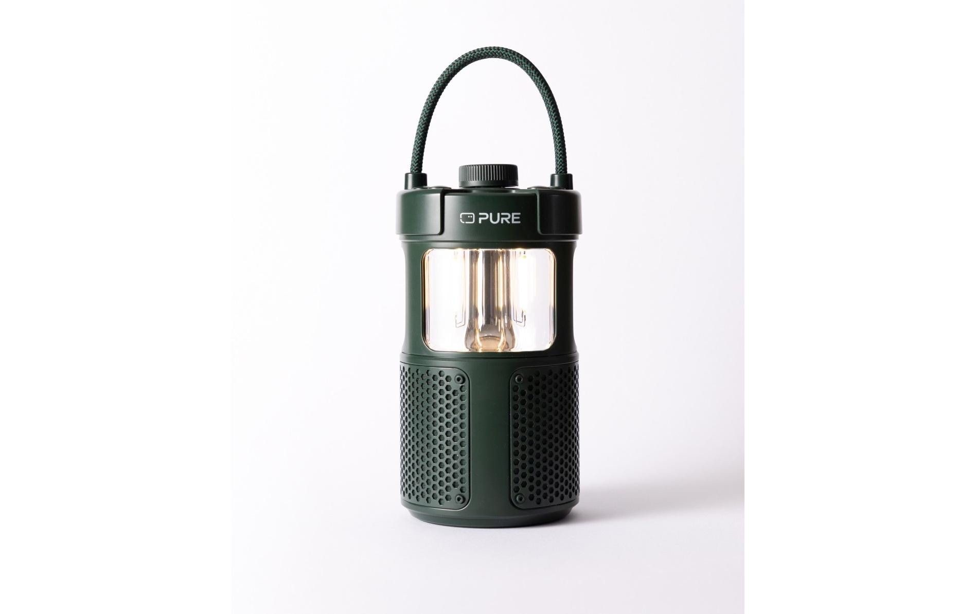 Radio Woodland Glow GrünPortabler Outdoor-Lautsprecher mit LED-Lampe