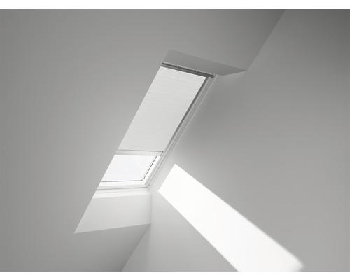 VELUX honingraat plisségordijn, effen wit, op zonne-energie, FSC C02 1045S
