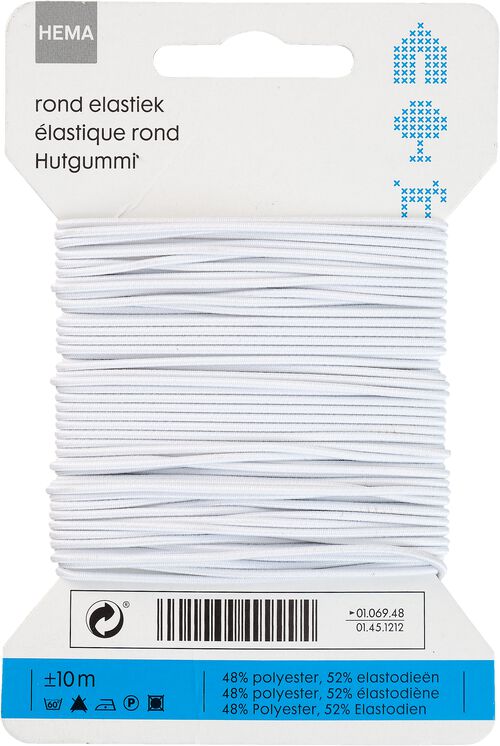 élastique rond 10m blanc