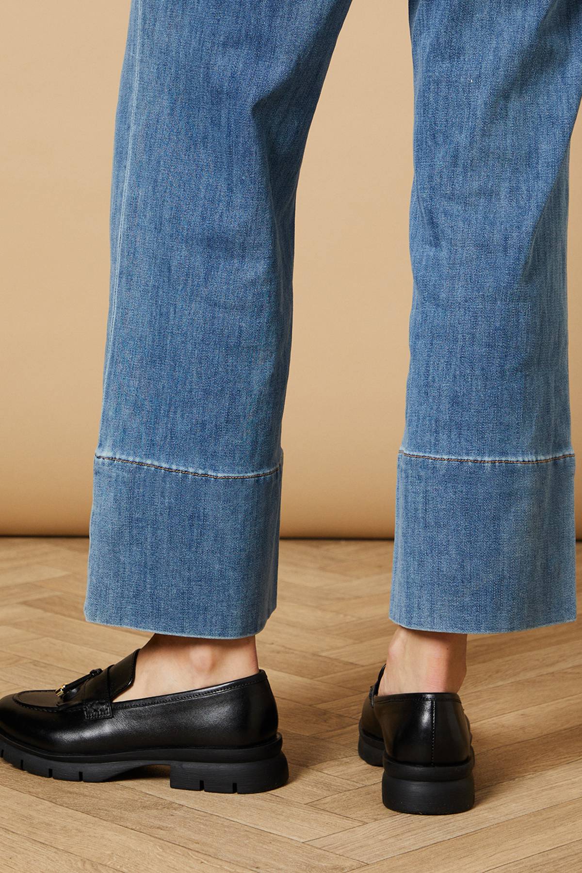 Oasis Mocassins Chunky Brooke en Cuir Véritable avec Détail Pompon