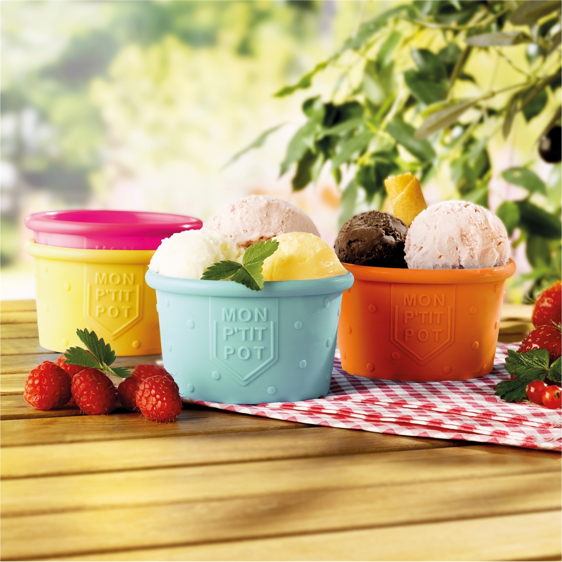 4 pots à glace silicone
