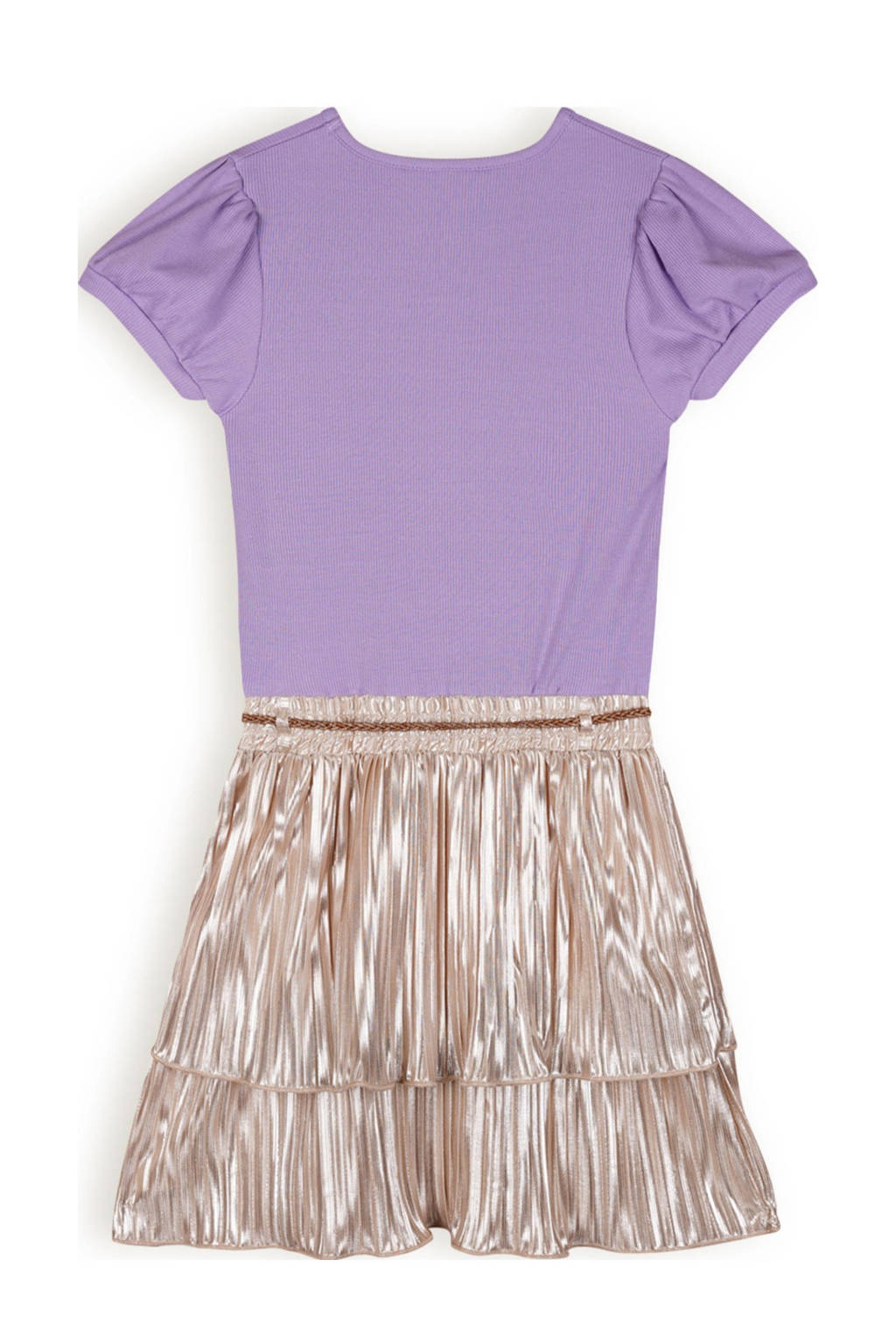 NONO metallic T-shirtjurk Moran paars/zand