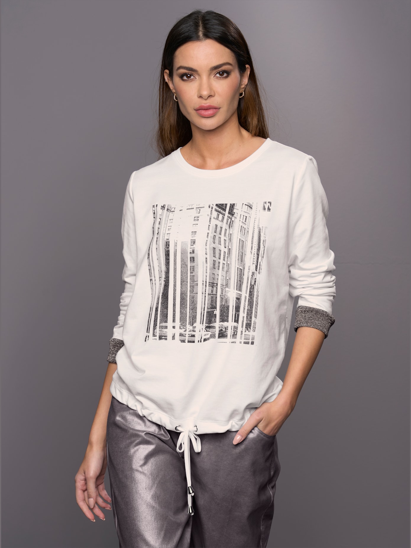 Sweat-shirt imprimé brillant