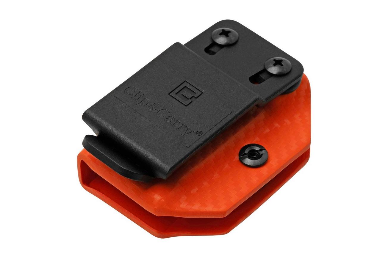 Clip And Carry Kydex Sheath Victorinox Spirit, Carbon Fiber Orange VSPIRIT-CF-ORNG riemholster