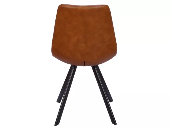 Lot de 2 chaises LUBINE - Simili - Caramel