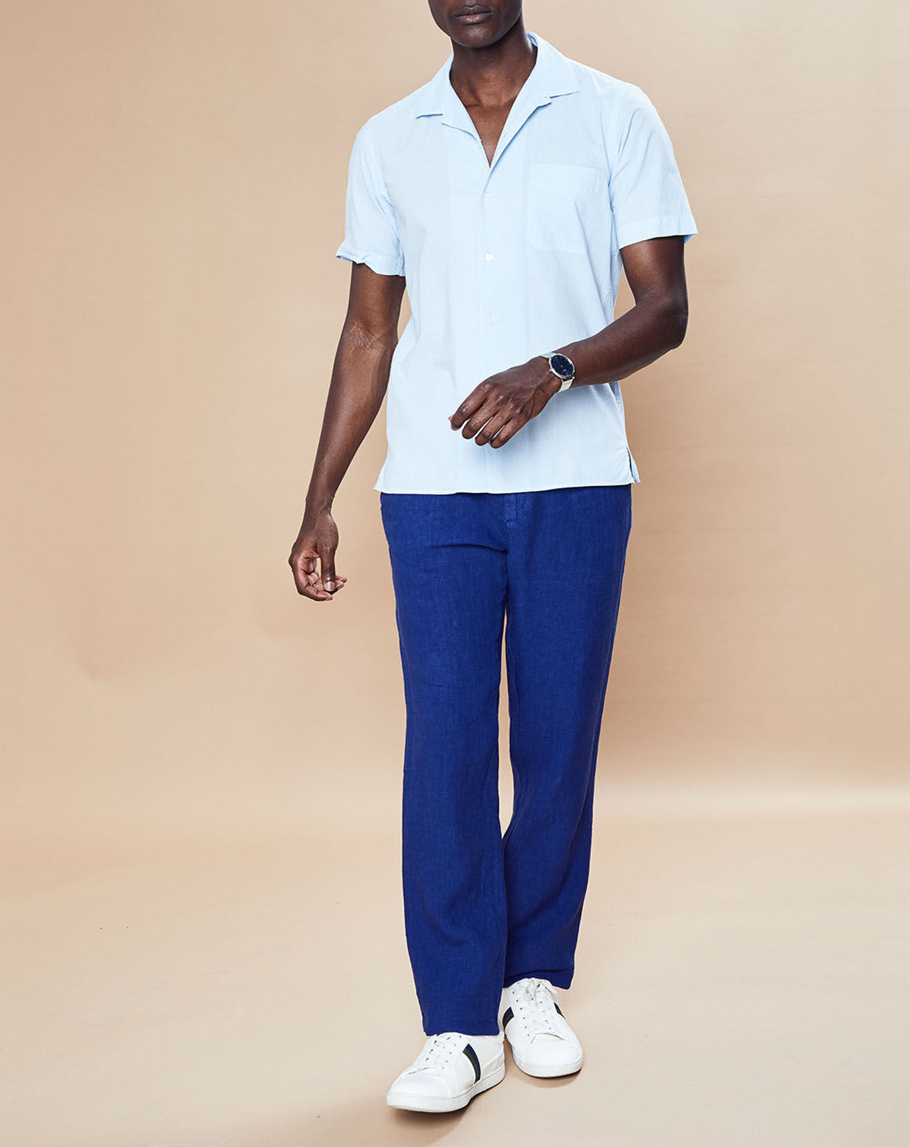 Hartford Chemise Slim Fit Slam 02 Mc Pat bleu azur