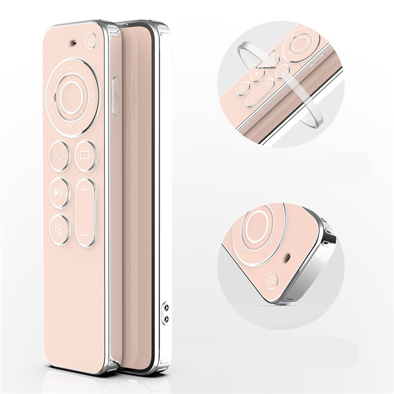 Apple TV 4K (3. Gen.) Fernbedienung Gummi Case Hülle - Rosa / Silber