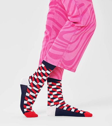 Happy Socks Sokken Blokken Rood FIO01-6550 kopen