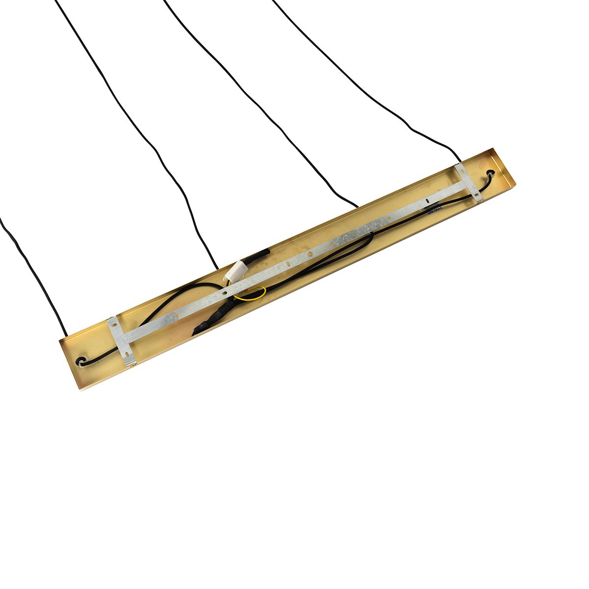 Art Deco hanglamp goud met glas 4-lichts - Laura