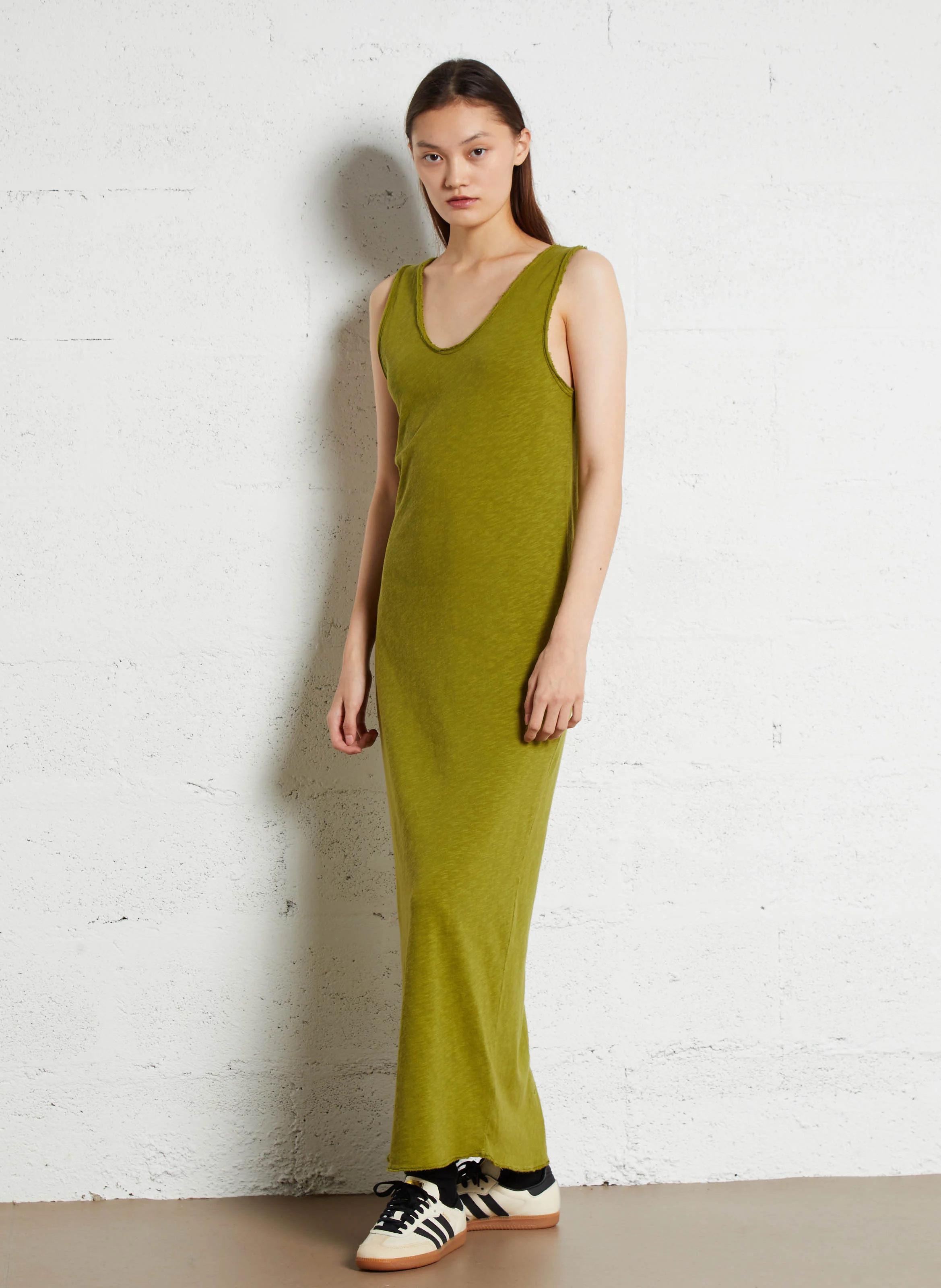 SONOMA - Robe longue droite à bretelles en coton | Vert