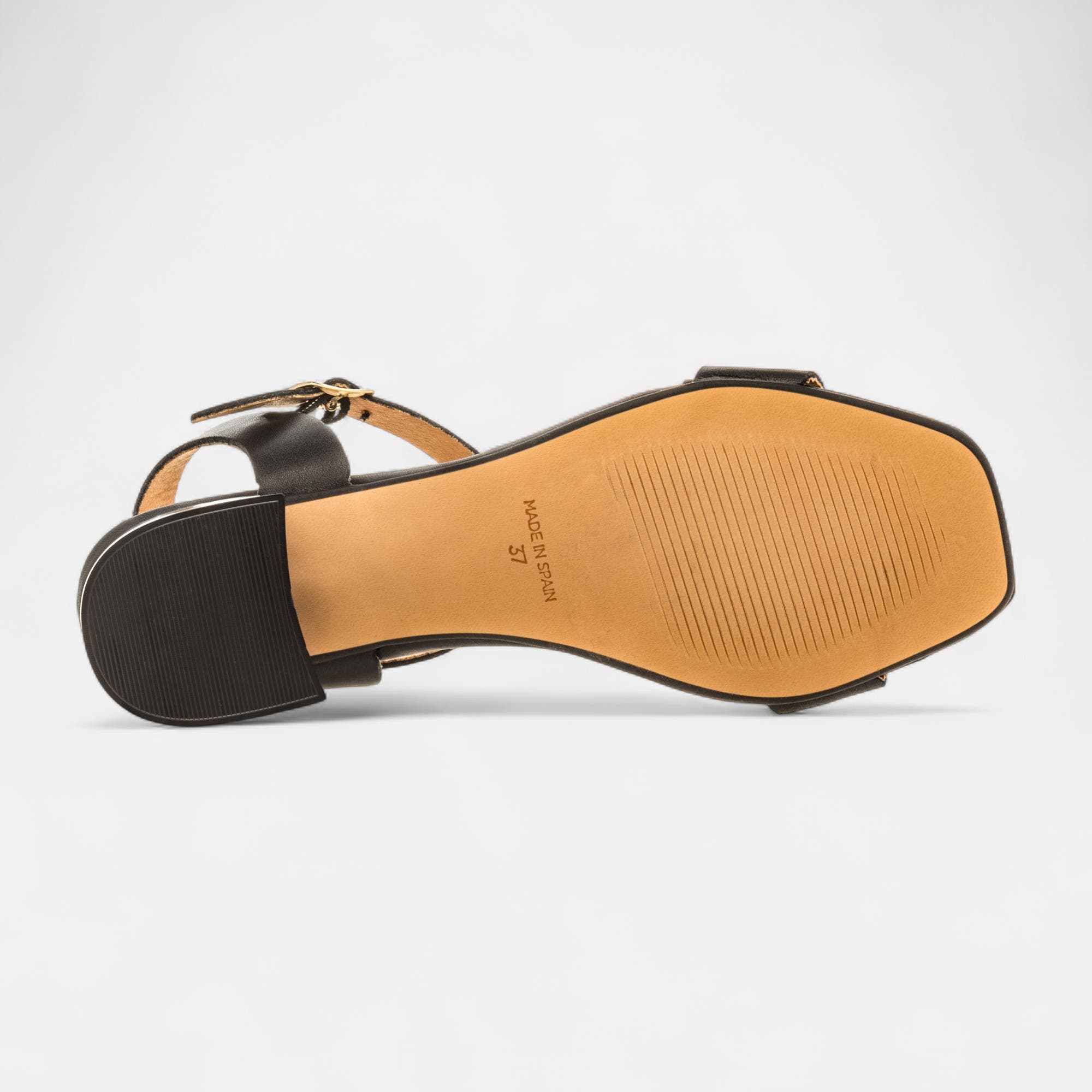 Nu-pieds Femme en cuir noir