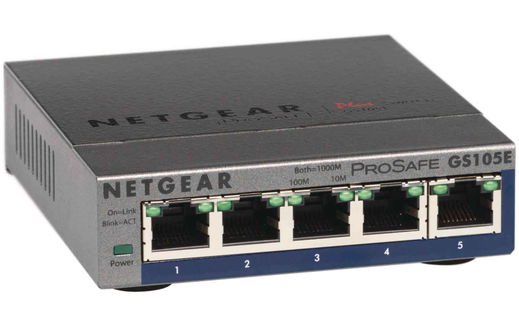 Switch GS105Ev2 5 Port5 Port-Gigabit-Switch mit QoS- und VLAN-Funktion