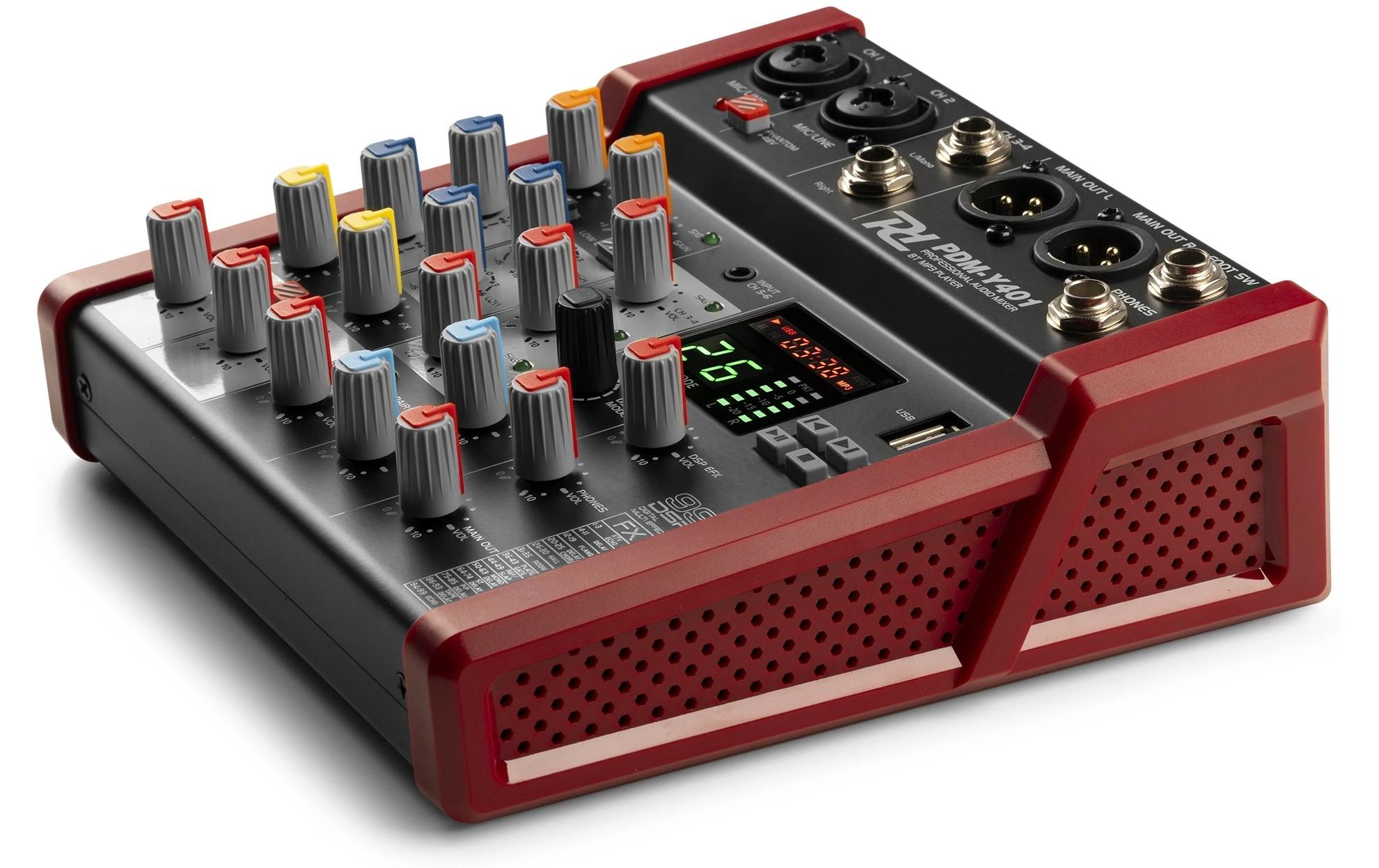 Mischpult PDM-Y401Kompaktes 4-Kanal-Mischpult mit 24-Bit DSP