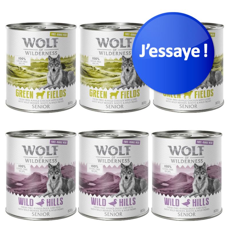 Lot mixte Wolf of Wilderness Senior Free Range
