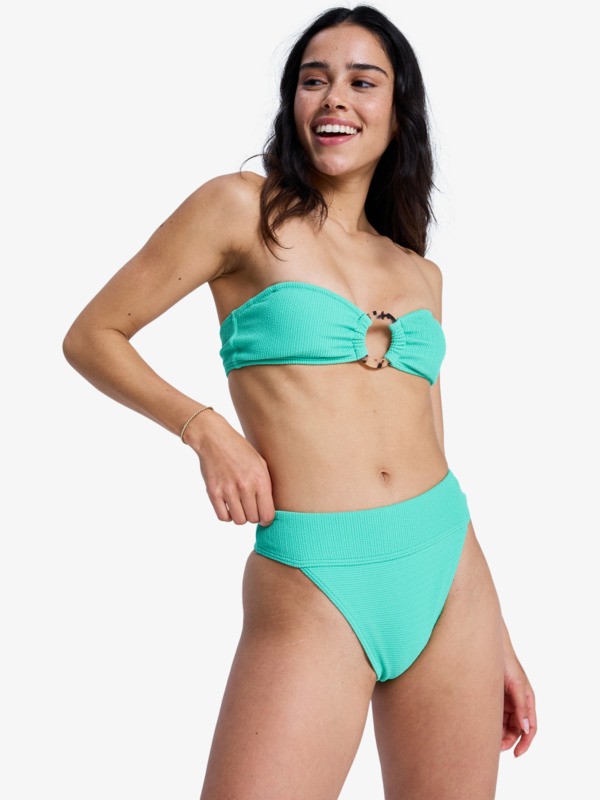 Roxy Sunshine Moderate High Leg Bas de bikini taille haute Vert Femme