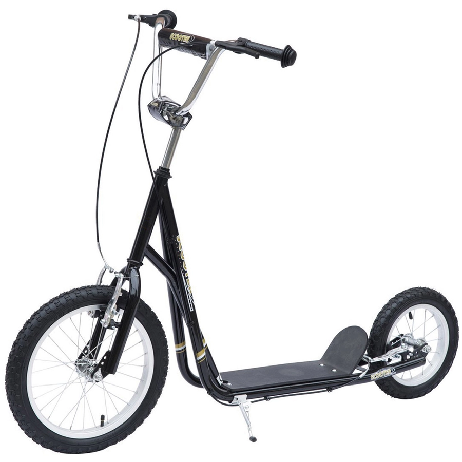 HOMCOM Kinderroller mit Luftbereifung und Handbremse schwarz