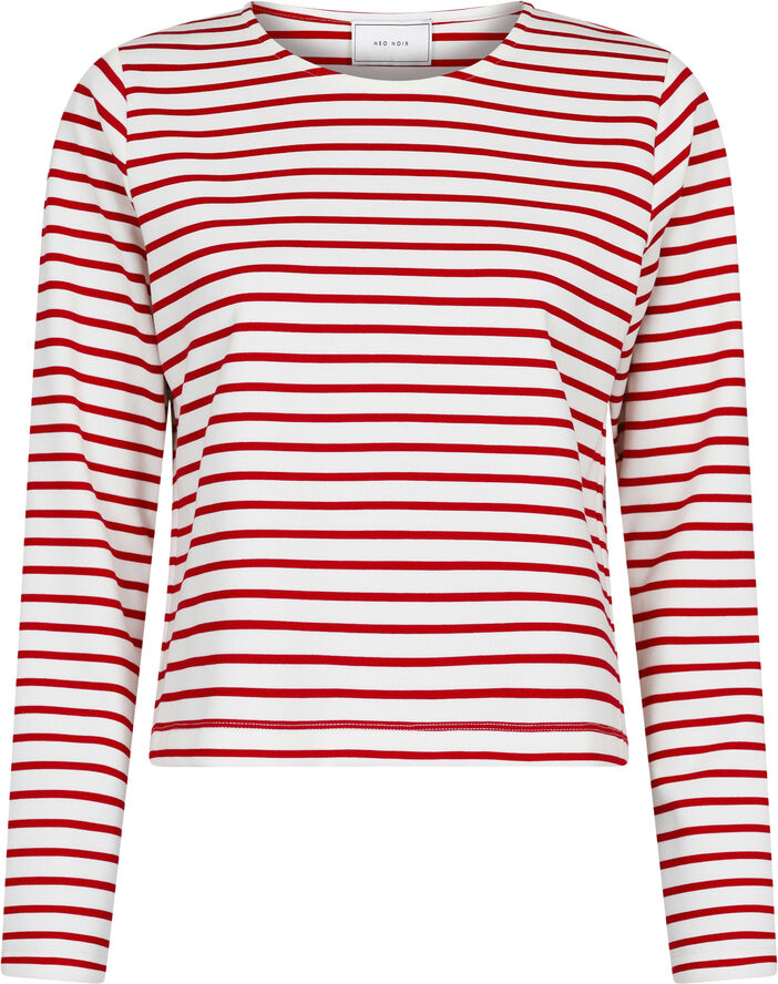 Neo Noir Claudio Stripe Blouse Red