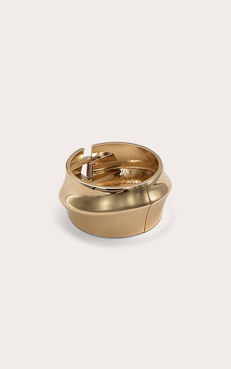 Doré Bracelet Manchette Asymétrique À Fermoir Massif