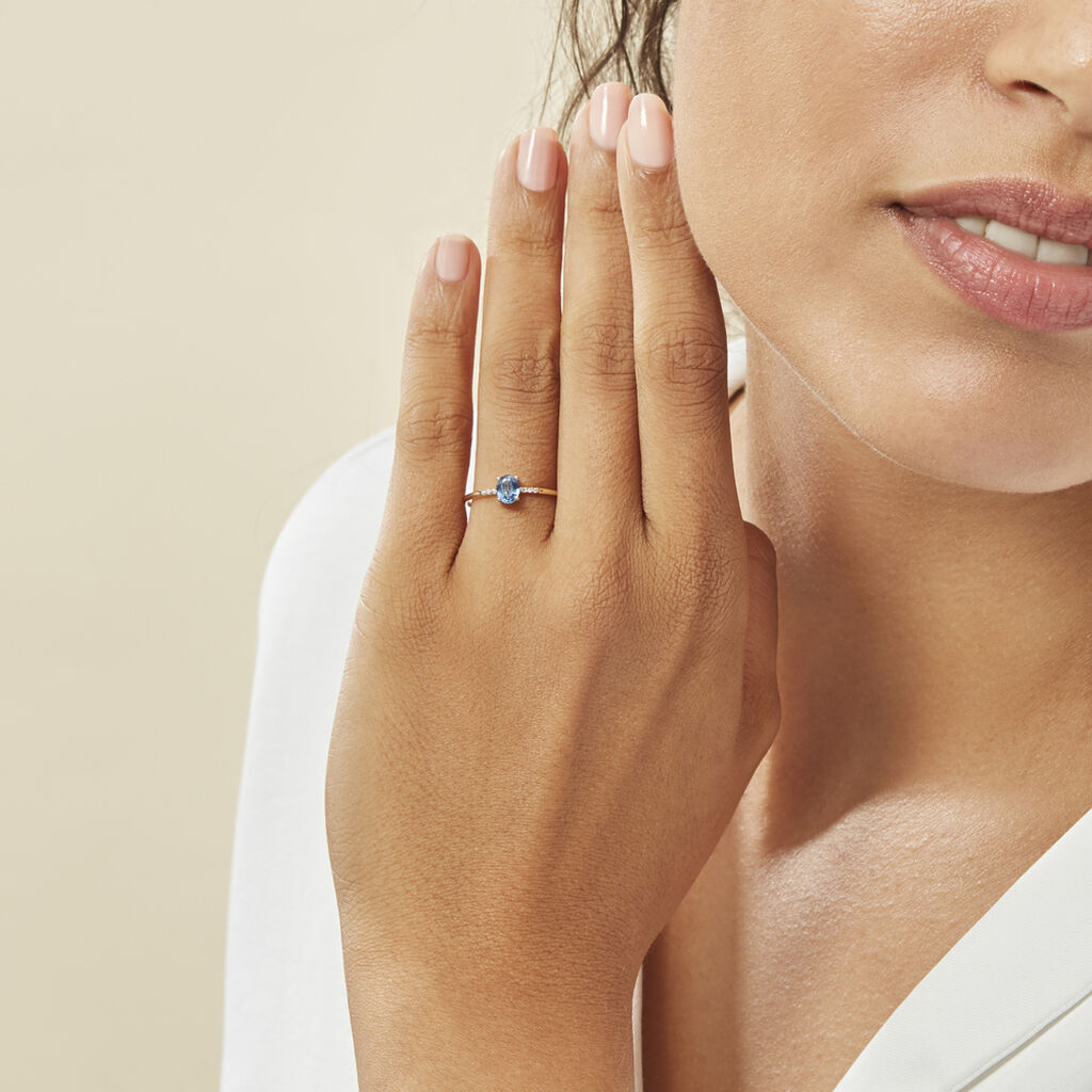 Bague Jehane Or Jaune Saphir Et Diamant