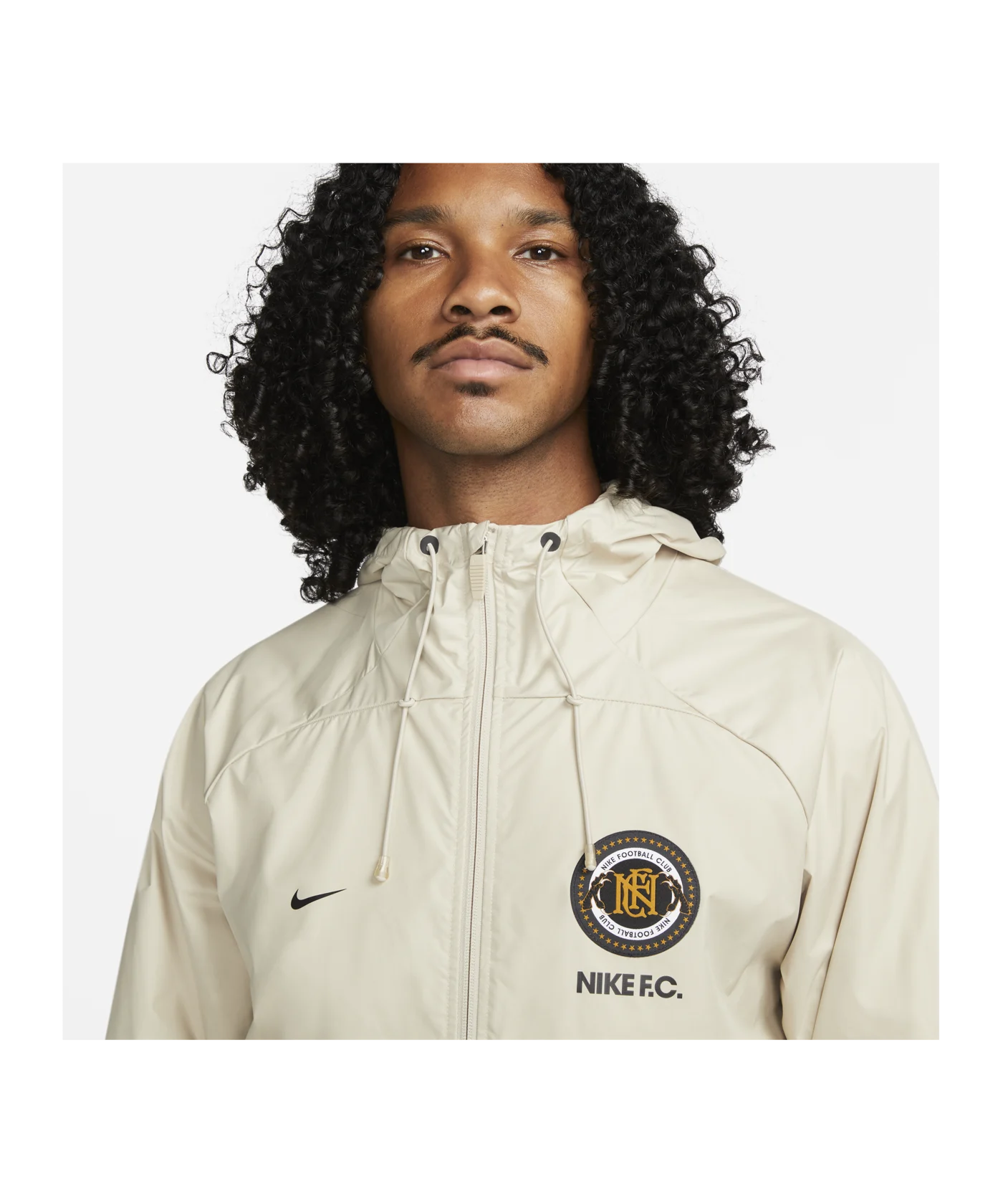 Nike F.C. Regenjacke Beige Schwarz F206