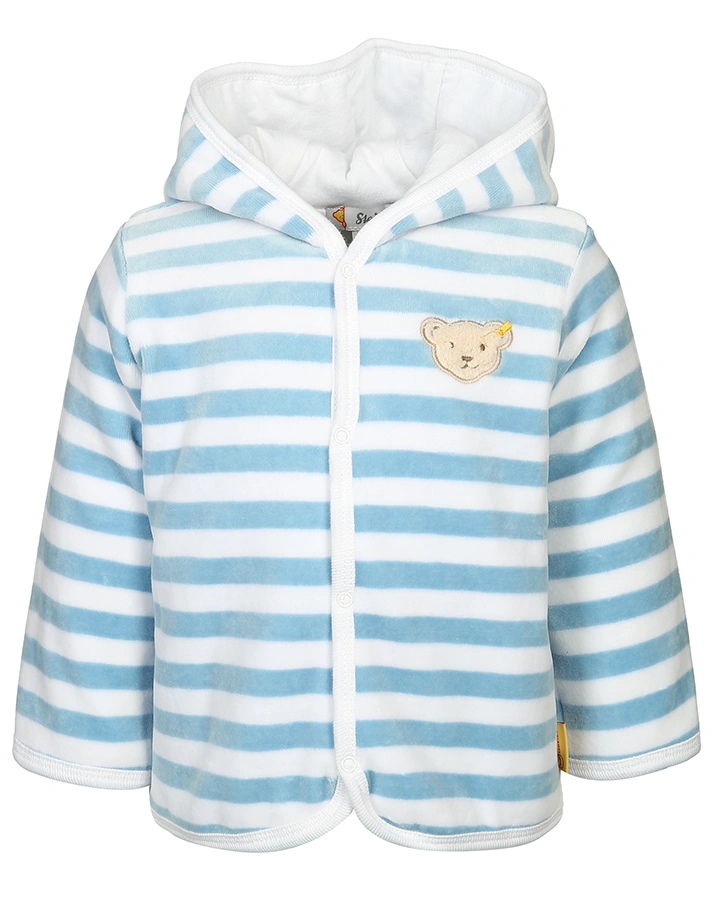 Nicki-Kapuzenjacke BASIC – BLOCKSTREIFEN in hellblau