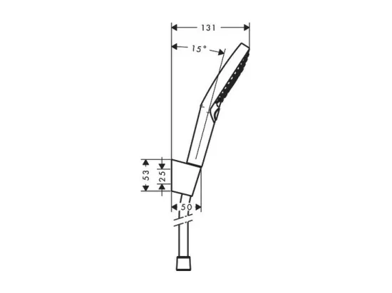 Ensemble support mural et douchette 120 3jet PowderRain avec flexible de douche 125 cm chromé Hansgrohe Raindance Select S