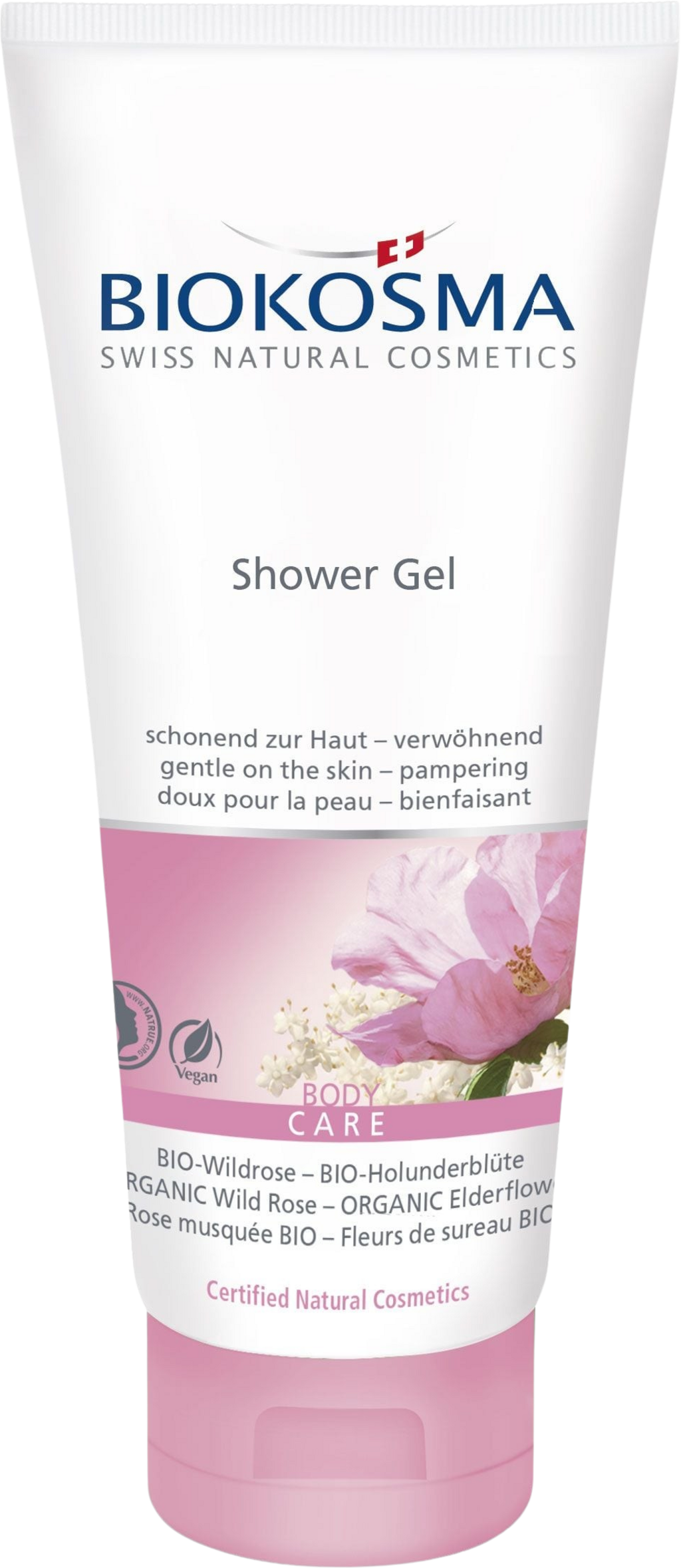 BIOKOSMA  Verwöhnendes Duschgel Bio-Wildrose & -Holunderblüte, 200 ml