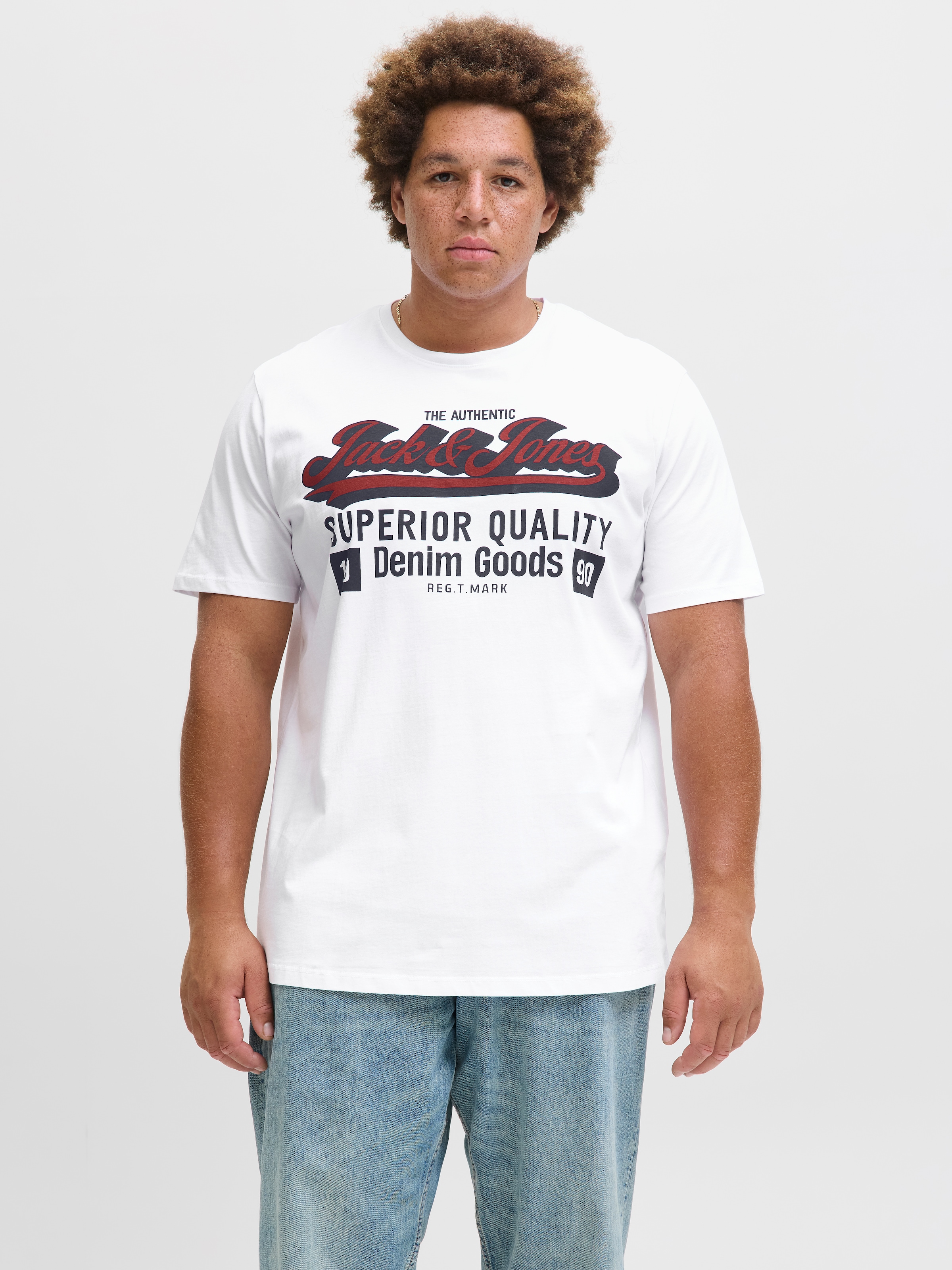 Jack & Jones PlusSize T-Shirt »JJELOGO TEE SS 2 COL AW25 3PK MP PLS« Packung, 3 Stk.
