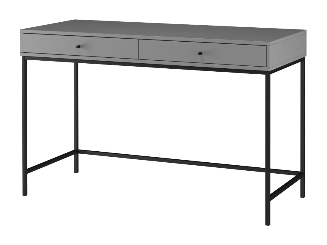 Celine | Bureau avec 2 tiroirs en mélaminé gris