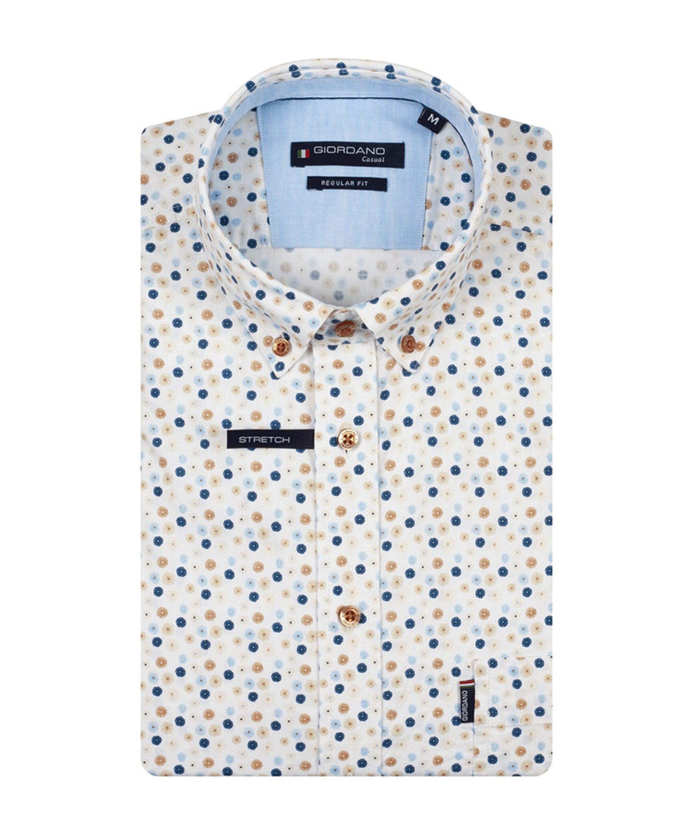 Giordano Heren overhemd lange mouw blauw