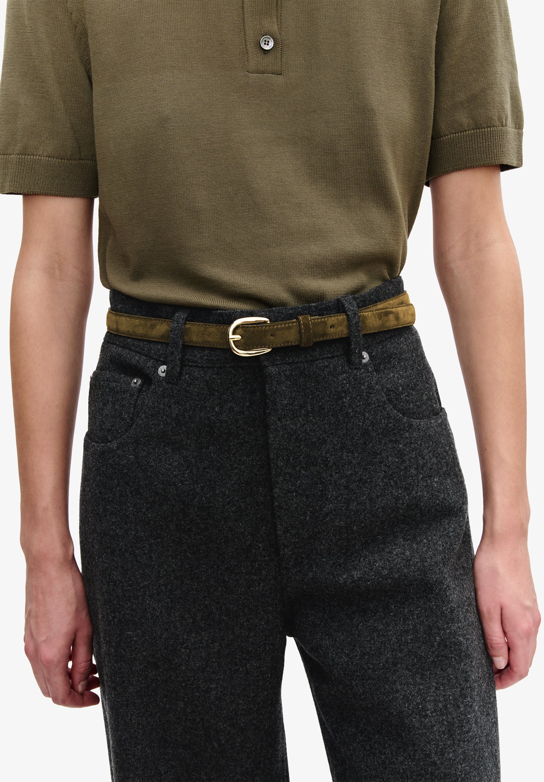 Ceinture Rosette - Kaki fonce