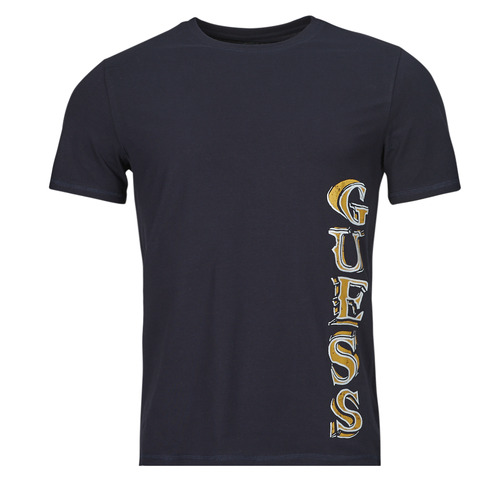 Guess - SS CN VERTICAL GUESS TEE - Marine