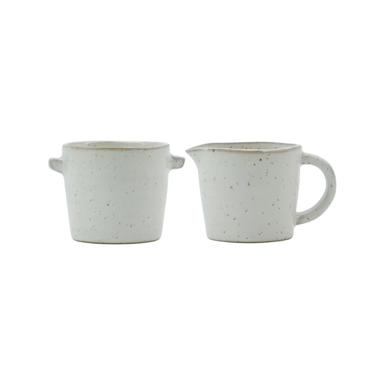 House Doctor - Pion Milch- und Zuckerset, grau / weiss (2-teilig)