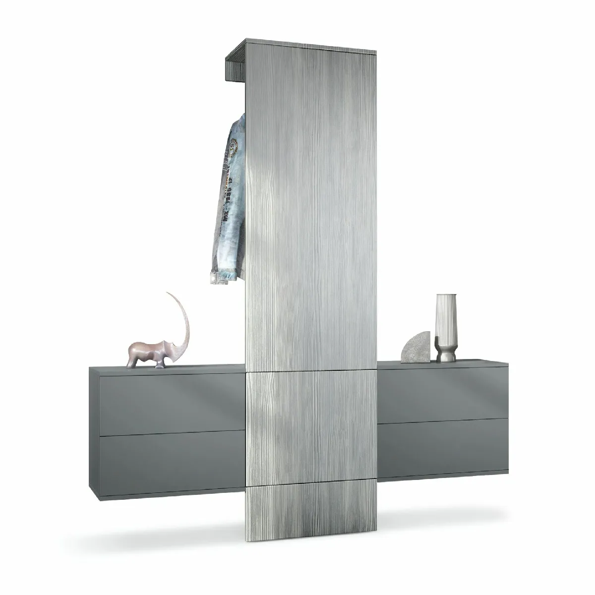 MPC vestiaire Gris et Anthracite 157 x 193 x 35 cm