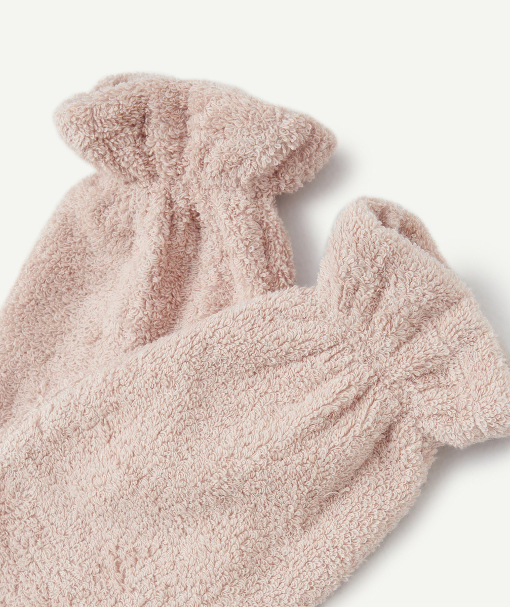 MUSHIELOT DE 2 GANTS DE TOILETTE EN COTON BIO COULEUR PÊCHE