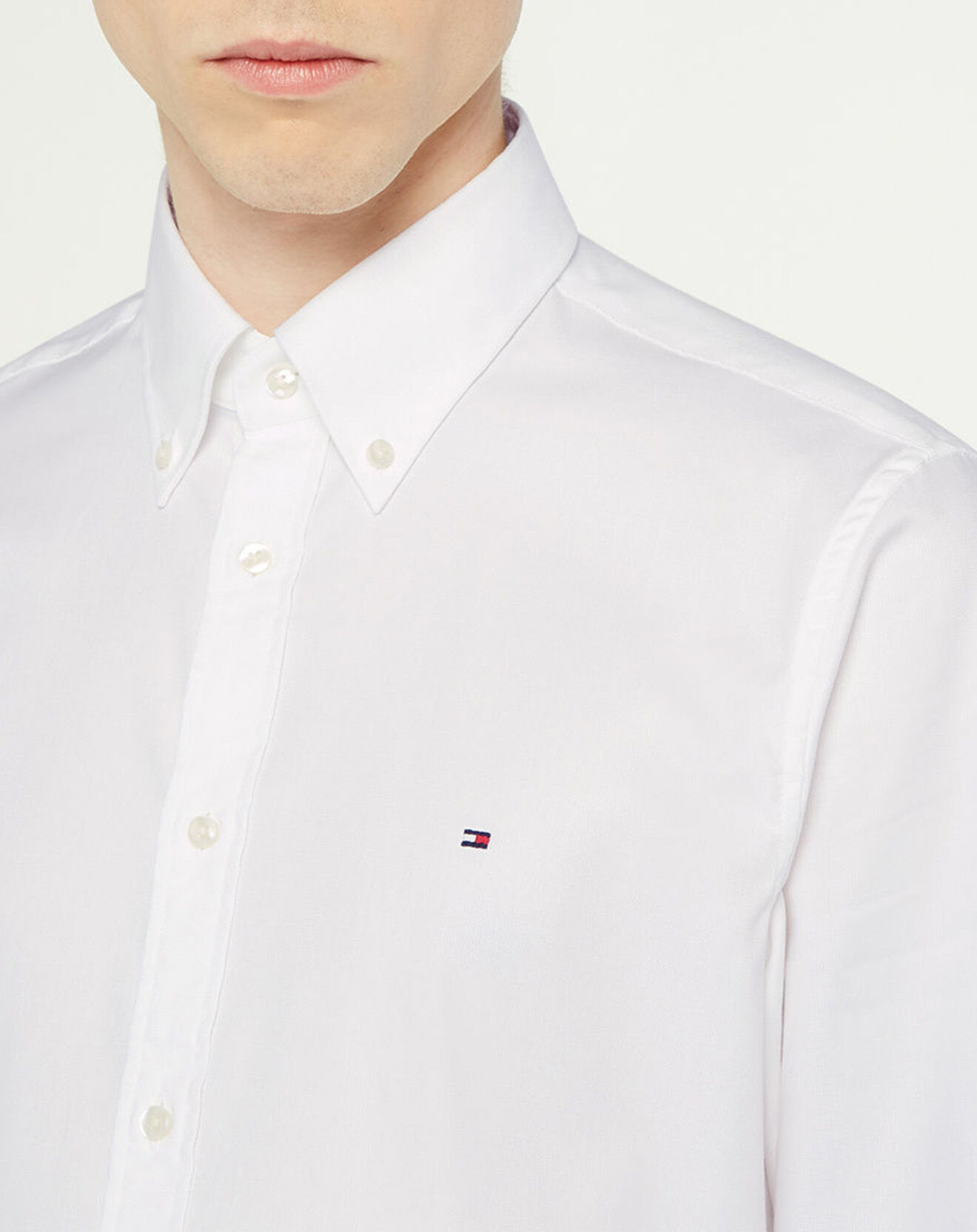 Tommy Hilfiger Chemise Slim Dobby blanche