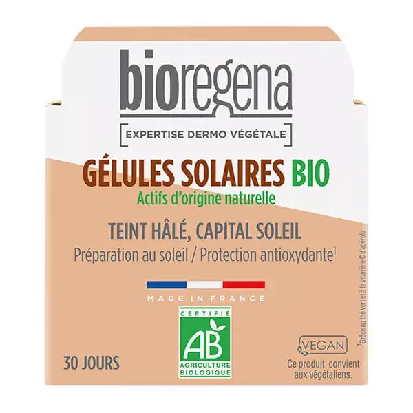 Cápsulas de protetor solar orgânico Bioregena - 30 cápsulas