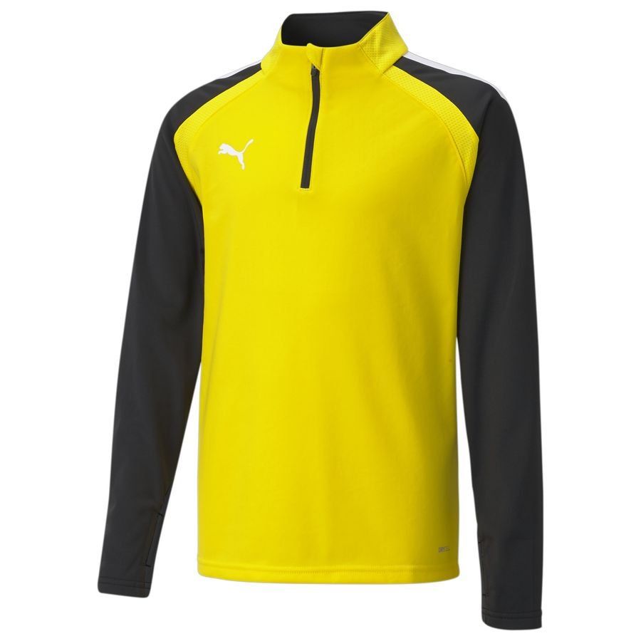 PUMA Maillot d'Entraînement teamLIGA Fermeture Éclair 1/4 - Jaune/Noir Enfant