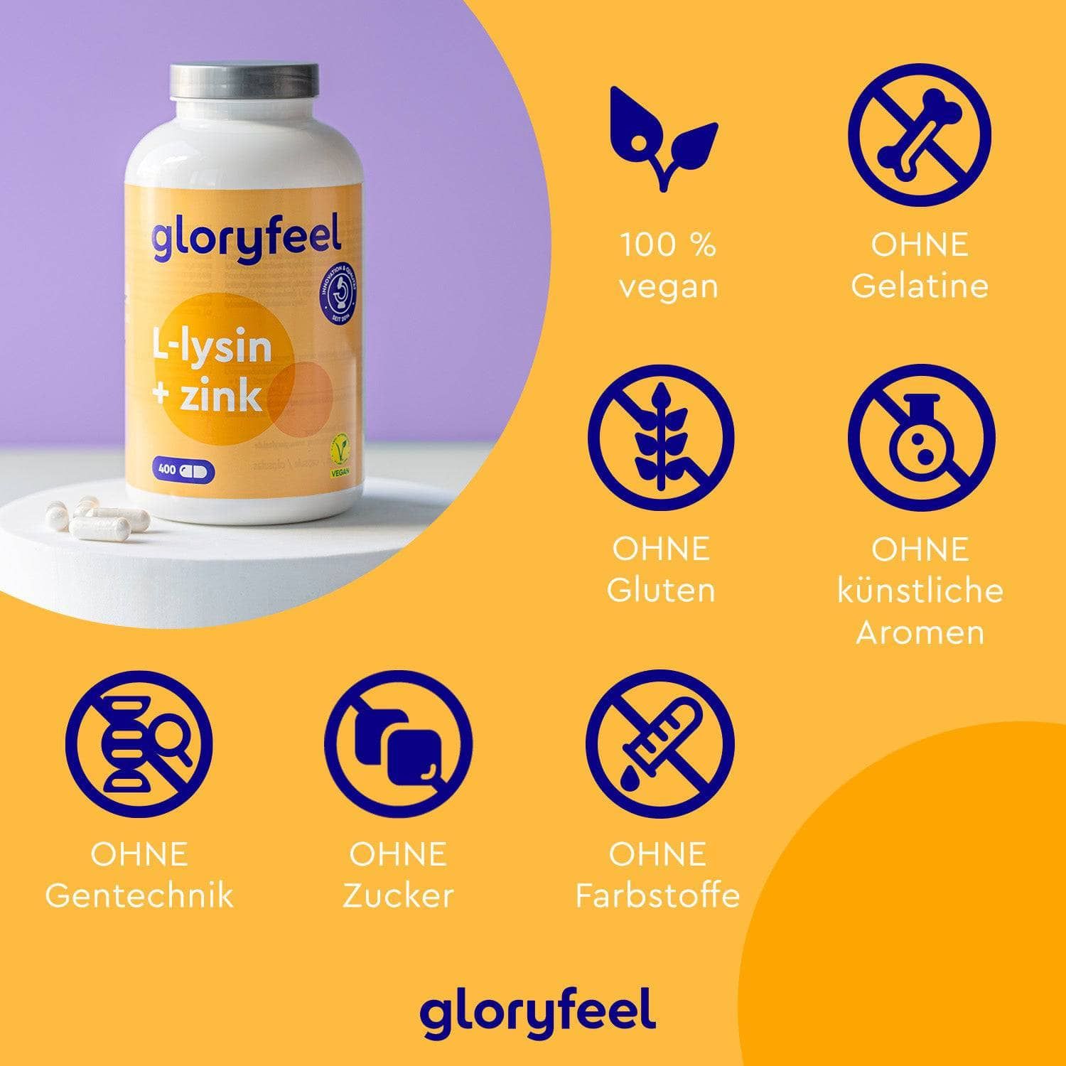gloryfeel® L-Lysin Kapseln
